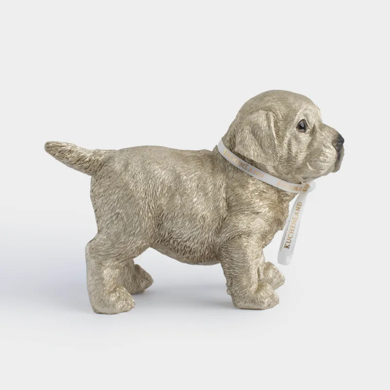 Statuette, 11x17 cm, polyresin, golden, Labrador, Dog, image-1