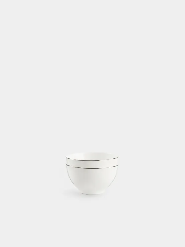 Bowl, 12x6 cm, 2 pieces, porcelain F, white, Ideal silver, image-0