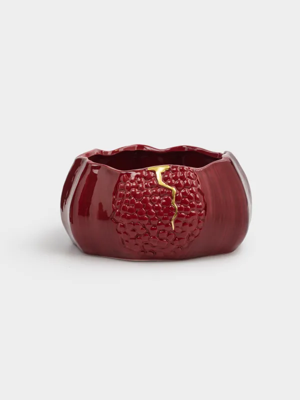 Fruit vase, 25x18 cm, ceramic, burgundy, Pomegranate, Pomegranate, image-0
