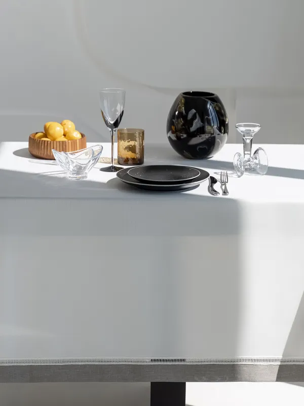 Tablecloth, 160x160 cm, polyester, white-gray, milkyy way, image-5