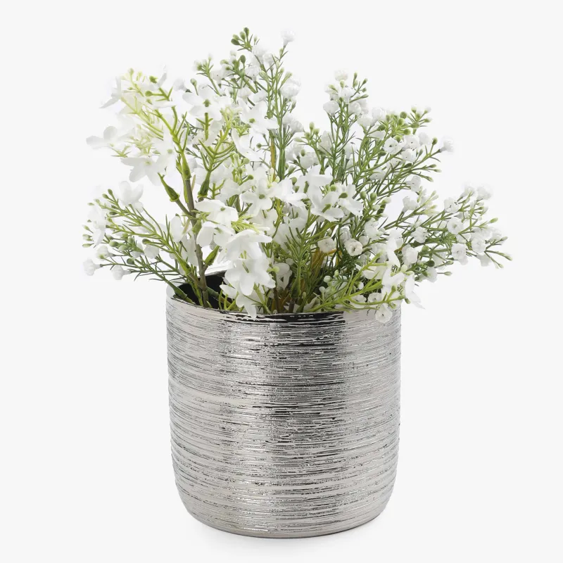 Planters, 18x18 cm, ceramic, silver, Galore, image-2
