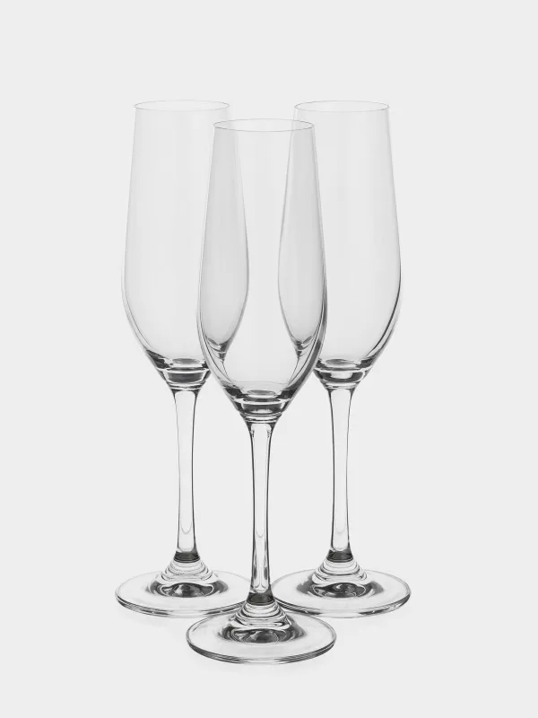 Champagne glass, 230 ml, 6 pcs, glass, Palermo, image-0