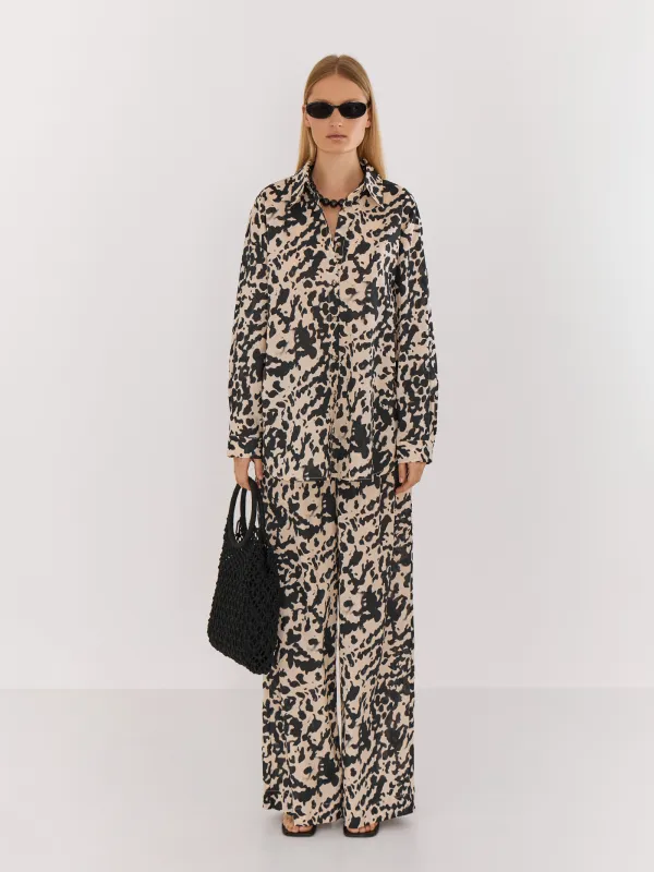 Women's trousers, size S, cotton, sand, Loredi, image-0