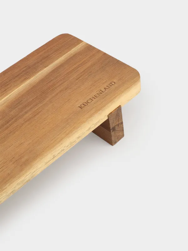 Serving dish, 38x11 cm, with handle, on legs, wood, Noble tree, image-7