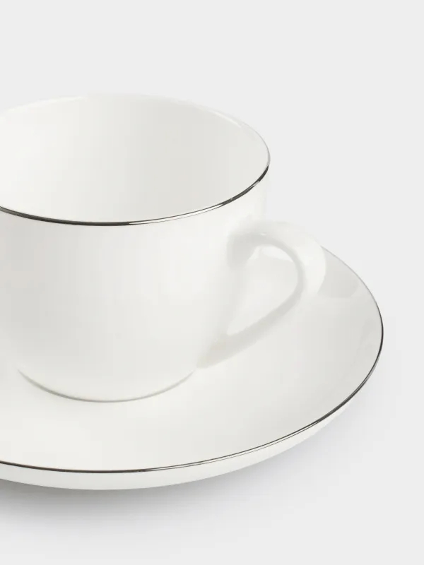 Tea pair, 2 persons, 4 items, 250 ml, porcelain F, white, Ideal silver, image-3