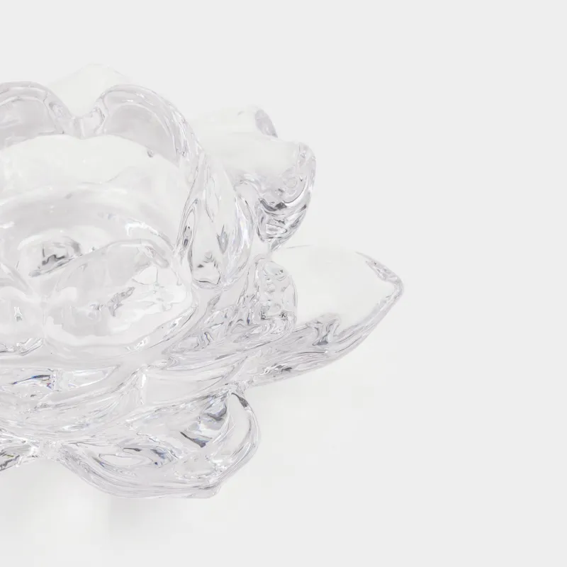Candlestick, 12 cm, for tea / thin candle, glass, Lotus, Lotus, image-4