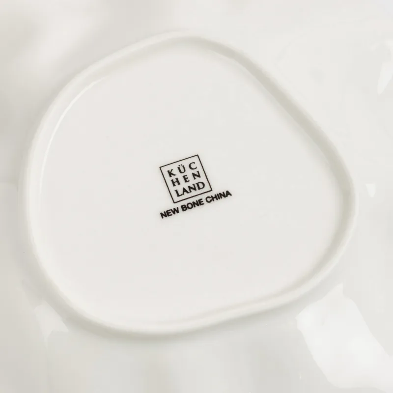 Dinner plate, 25 cm, porcelain N, milk, Crumpled effect, Crumple, image-6