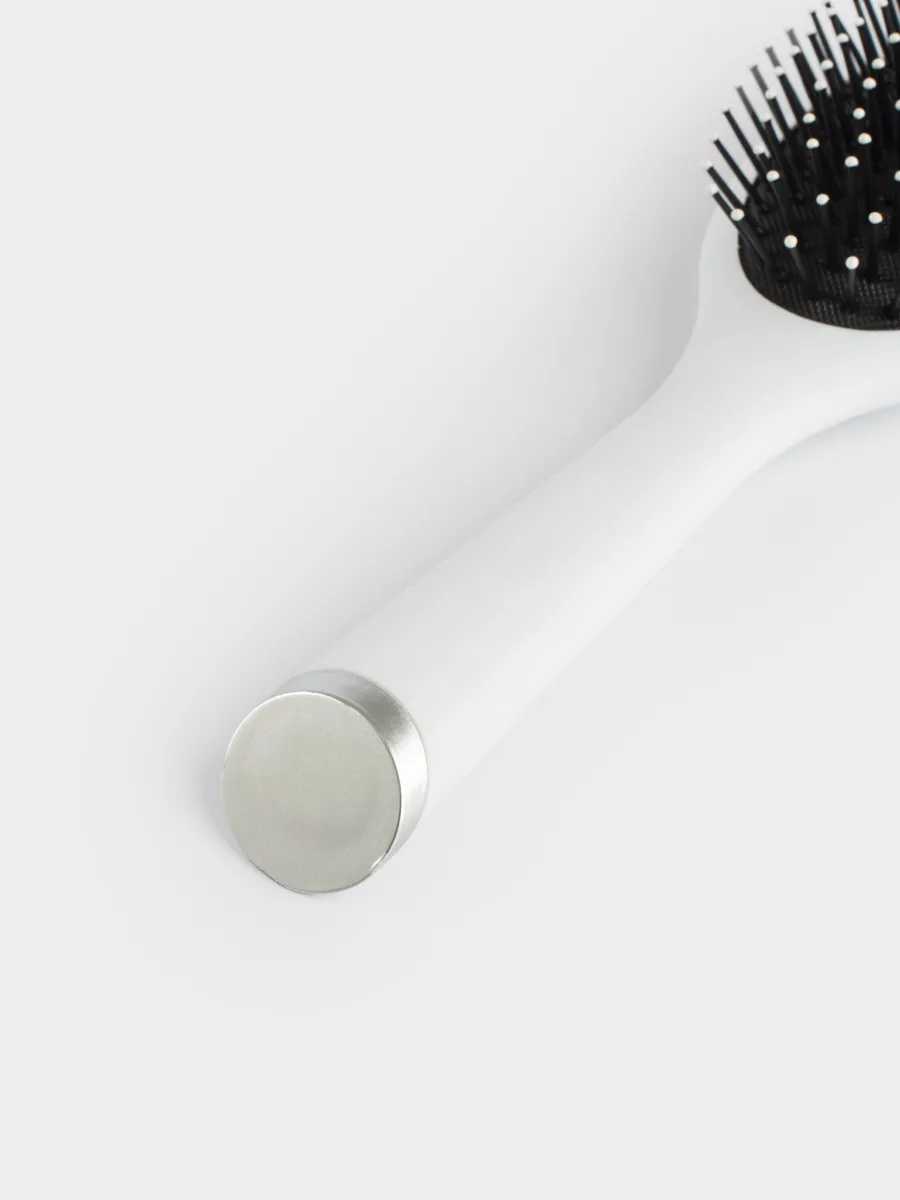 Hair massage comb, 23 cm, plastic, white, B&W, image-4