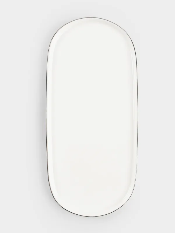 Dish, 25x11 cm, porcelain F, oval, white, Ideal silver, image-3