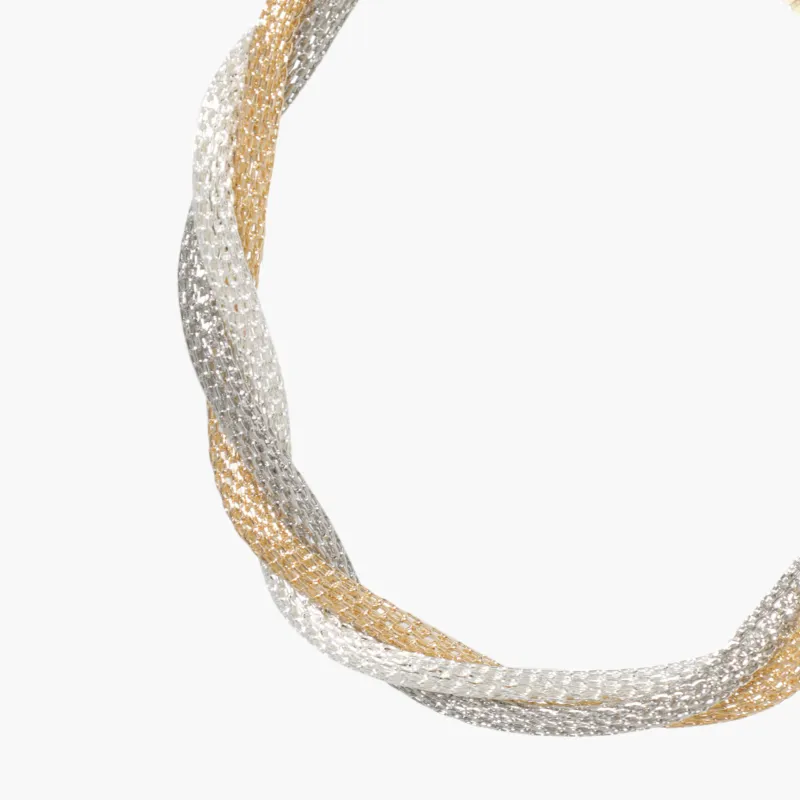 Bracelet, 24 cm, triple, metal, gold-silver, Harness, Flagel, image-1