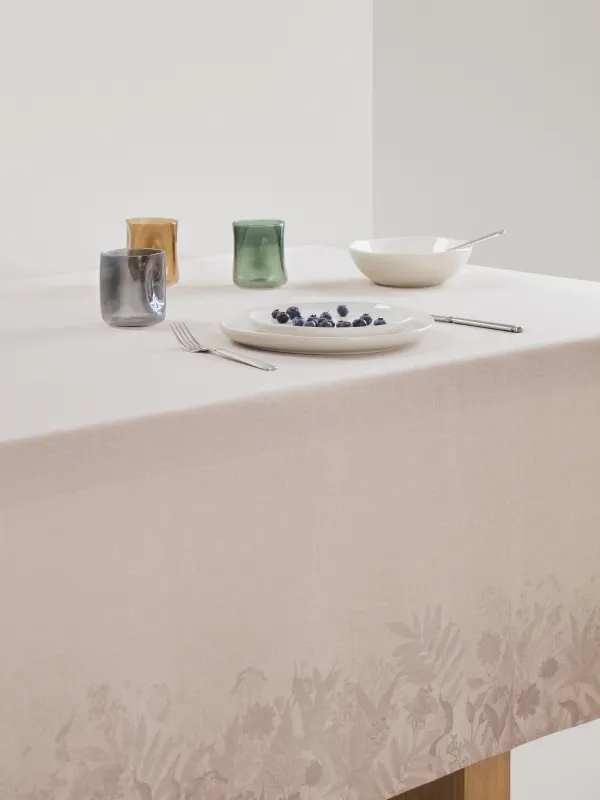 Tablecloth, 160x160 cm, polyester, beige, Flowers, Geous flowers, image-5