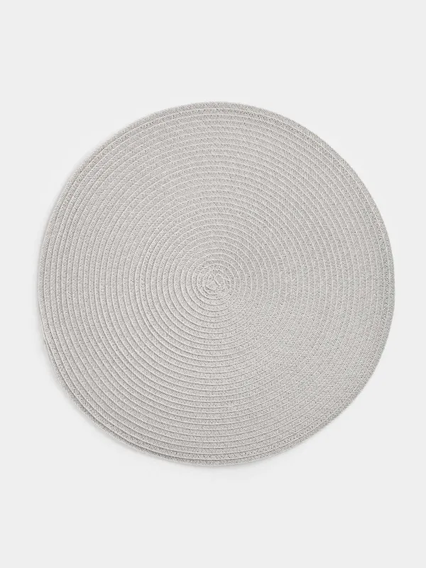 Placemat, 38 cm, polypropylene/PET, round, beige, Basic, image-0