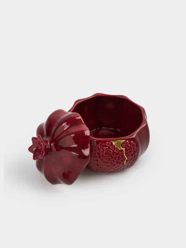 Storage container, 15x15 cm, 1.2 l, ceramic, Burgundy, Pomegranate, Pomegranate, image-2