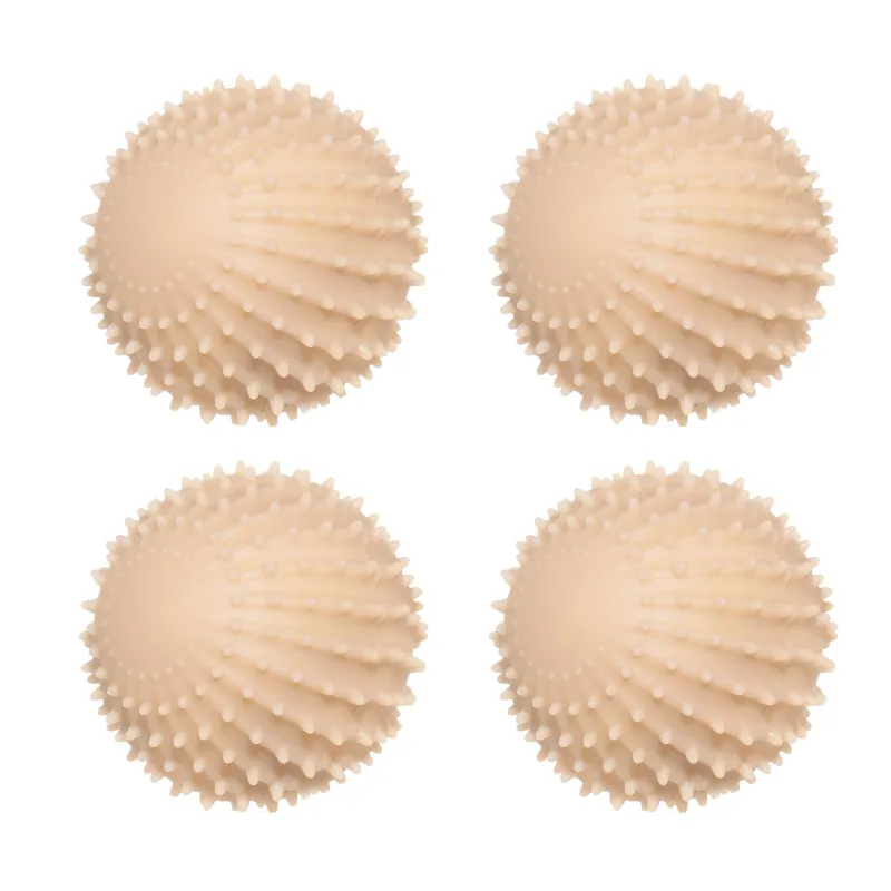 Washing ball, 6 cm, 4 pcs, PVC, beige, Circle, Washing ball, image-0