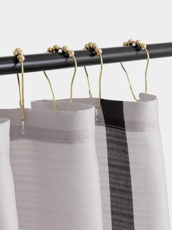 Bathroom curtain, 180x180 cm, with rings, polyester / metal, beige, Edging, Protection, image-5