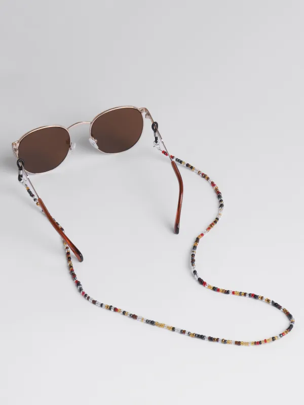 Eyeglass chain, 71 cm, beads / metal, color, Boho, Pearl color, image-0