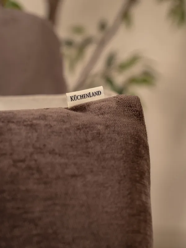 Decorative pillow, 45x45 cm, chenille / velvet, brown, Chenill, image-7