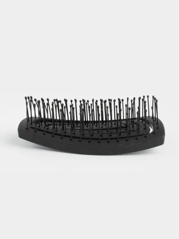 Hair massage comb, 11x6 cm, for travel, vegetable fiber / plastic, black, Zipo, image-4