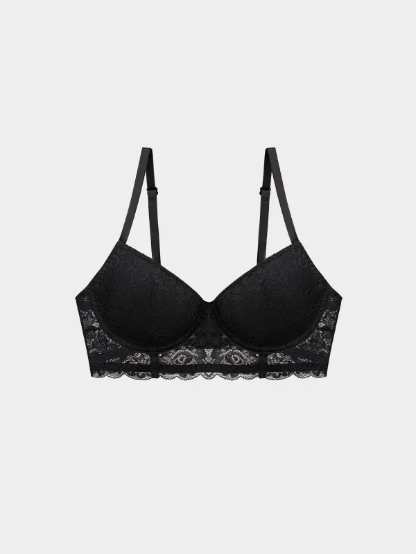 Bra, size XL, nylon / spandex, lace, black, Lacie, image-0