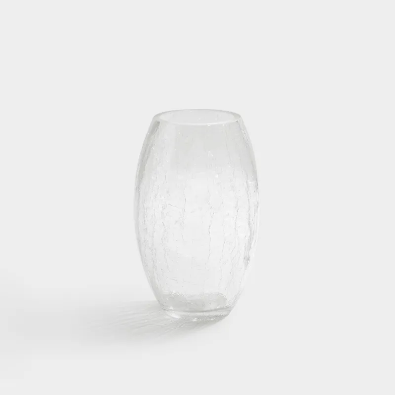 Flower vase, 24 cm, glass, Craquelure, Ice