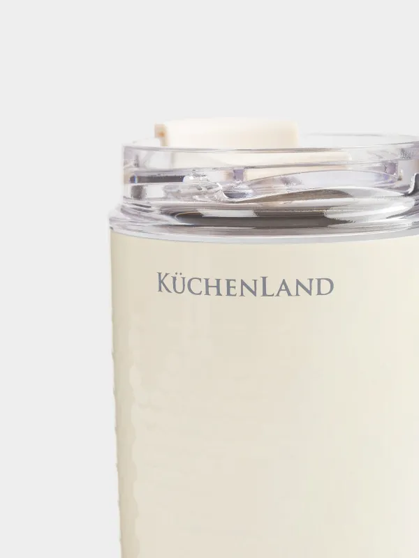 Thermo mug, 240 ml, steel / plastic, beige, Country, image-3