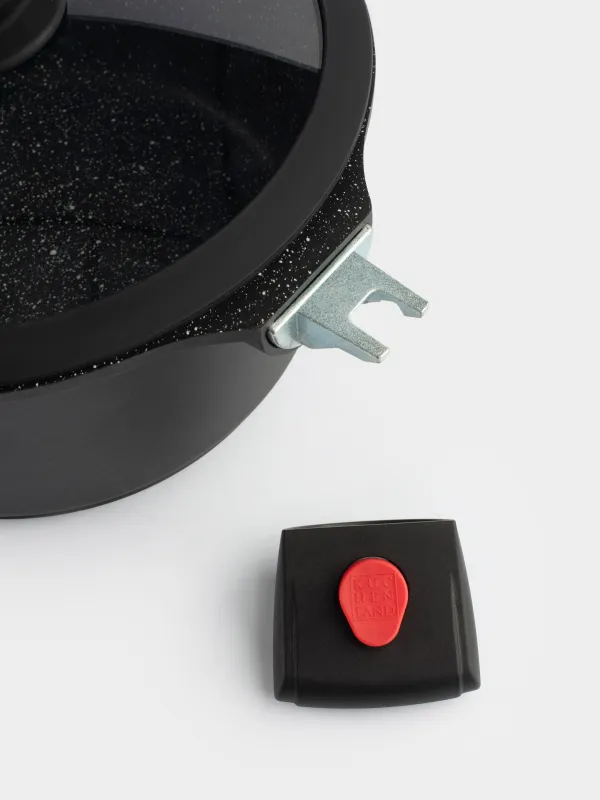 Pot, 24 cm, 4.5 l, with lid, removable handles, coated, aluminum, Solution Red 2, image-4