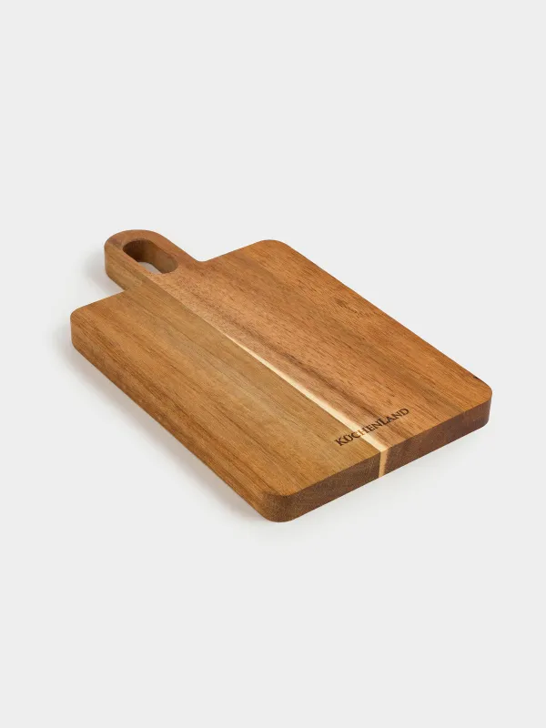 Cutting board set, 2 items, on a stand, wood / steel, rectangular / round, Noble tree , image-5