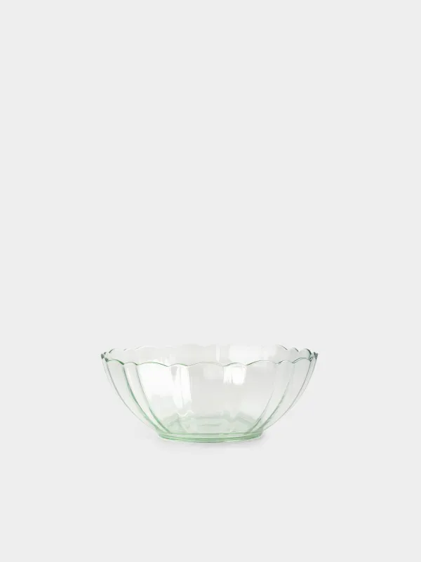 Salad bowl, 20x8 cm, 1.3 l, glass, green, Nelton color, image-0