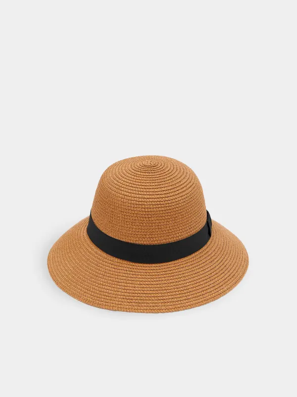 Hat, 57 cm, single size, paper / polyester, beige, Banjo, image-0