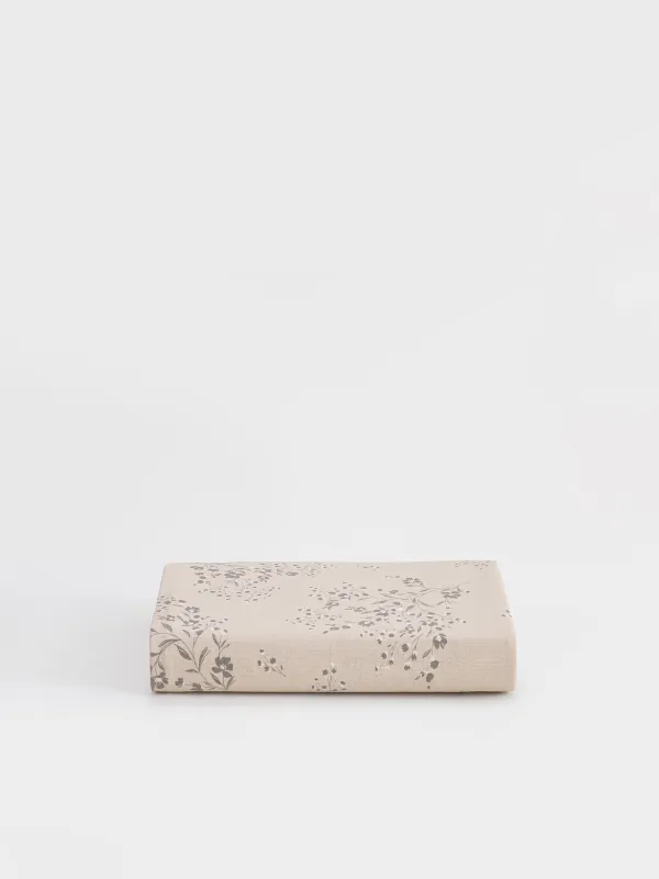 Tablecloth, 160x160 cm, PU coated, polyester / viscose / linen, beige, Branches with flowers, Branches, image-12