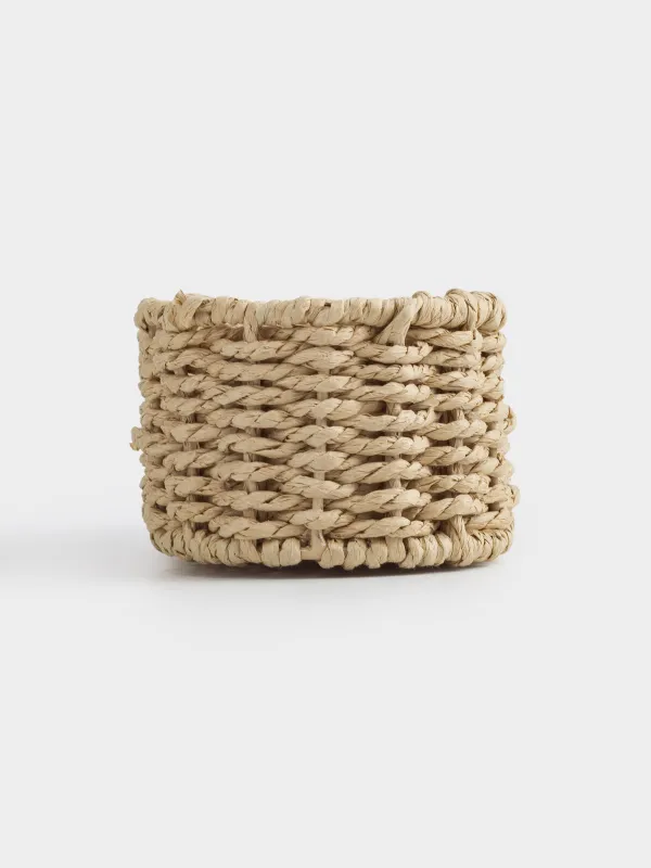 Cutlery basket, 25x10 cm, braided, cellulose, Oval, Braided, image-4