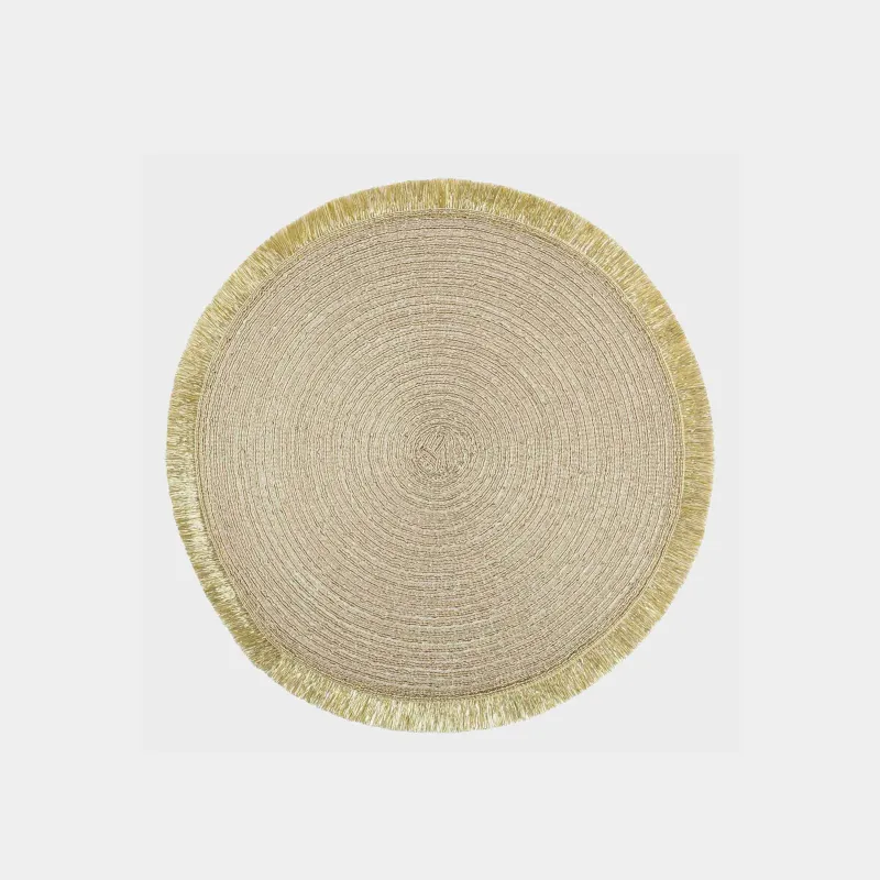 Napkin for appliances, 38 cm, polyester, round, golden, Rotary shine