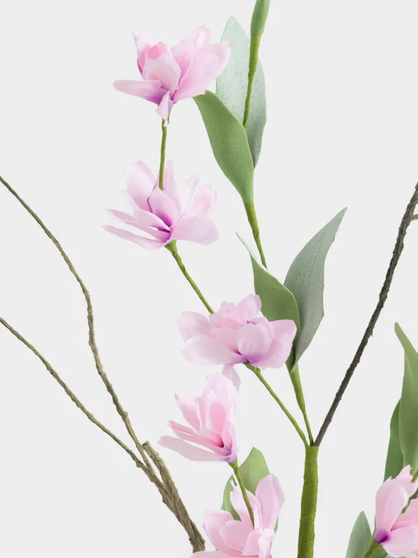 Decorative branch, 80 cm, polyethylene, Pink flowers, Flower garden, image-3