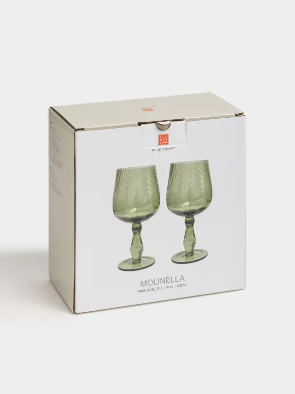 Drinking glass, 580 ml, 2 pcs, glass, green, Molinella, image-5