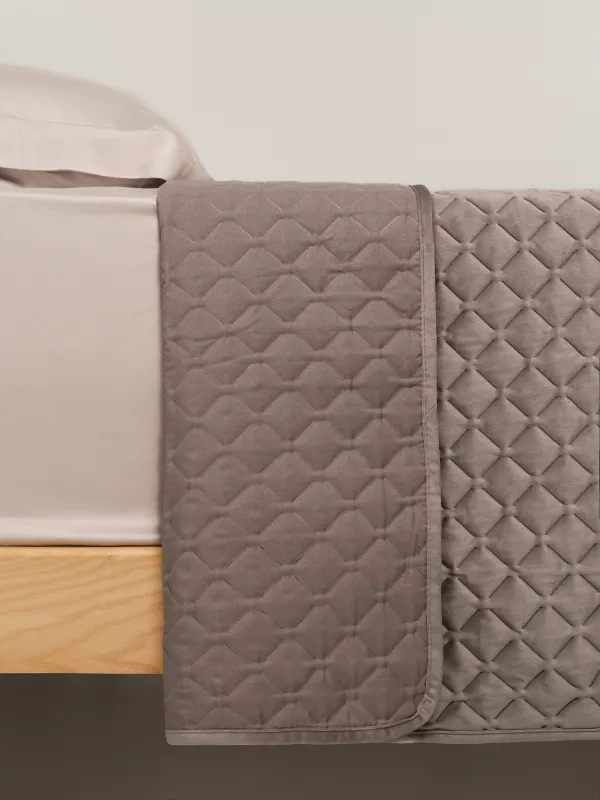 Bedspread, 220x240 cm, quilted, corduroy/microfiber, lilac, Stitch velvet, image-2