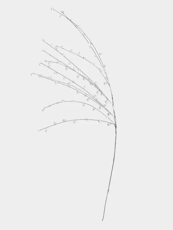 Decorative branch, 80 cm, acrylic / metal, Silver branch with crystals, Crystal decor, image-0