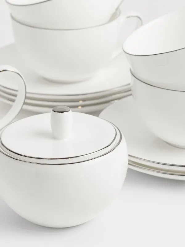 Tea set, 6 pers, 15 pr, porcelain F, Antarctica, image-3