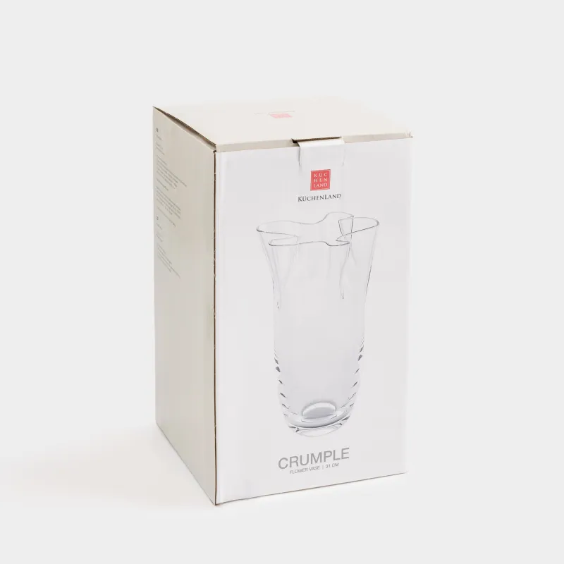 Flower vase, 31 cm, Glass, Crumpled effect, Crumple, image-4