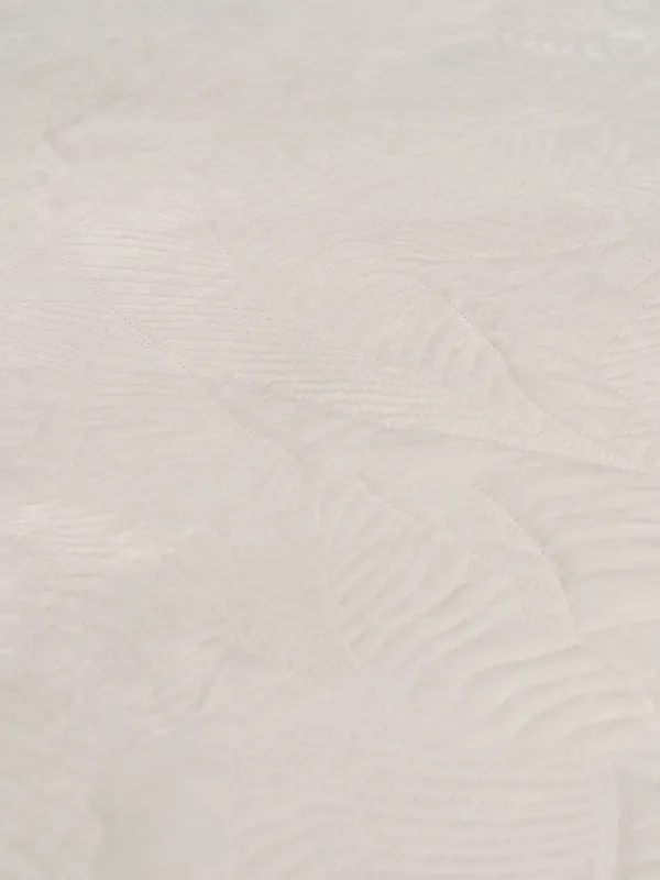 Bedspread, 220x240 cm, quilted, velvet/microfiber, milky, Leaves, Stitch velvet, image-3