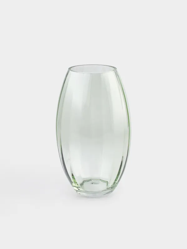 Flower vase, 24 cm, glass, green, Ledge color, image-0