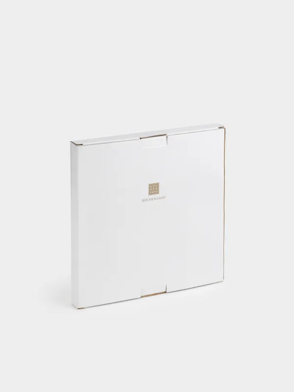 Dinner plate, 28 cm, porcelain N, white, with golden edging, Pomegranates and orange, Christmas miracle, image-5