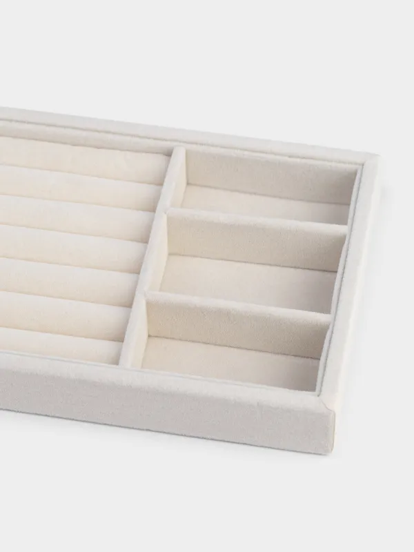 Jewelry storage organizer, 21x12 cm, MDF / velvet, beige, Ethics, image-3