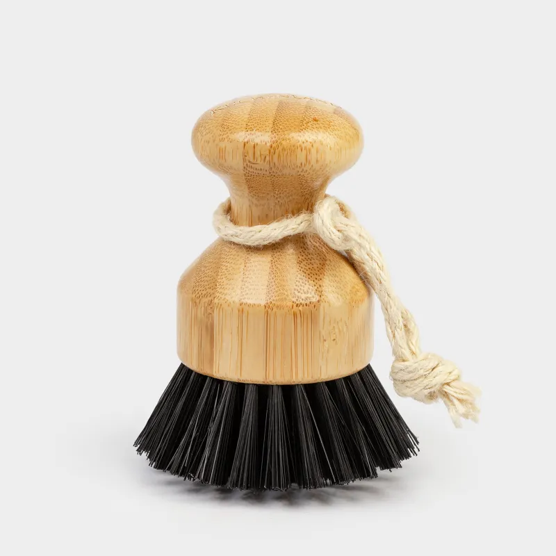 Dish washing brush, 7 cm, bamboo / plastic, black, Black clean