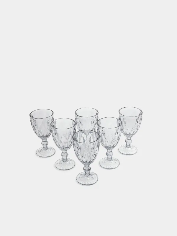 Wine glass, 300 ml, 6 pcs, glass R, grey, Rhomb color, image-4
