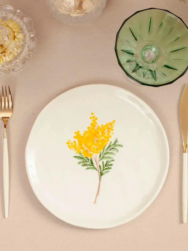 Dish, 24 cm, ceramic, white, Mimosa, Crumple print, image-6