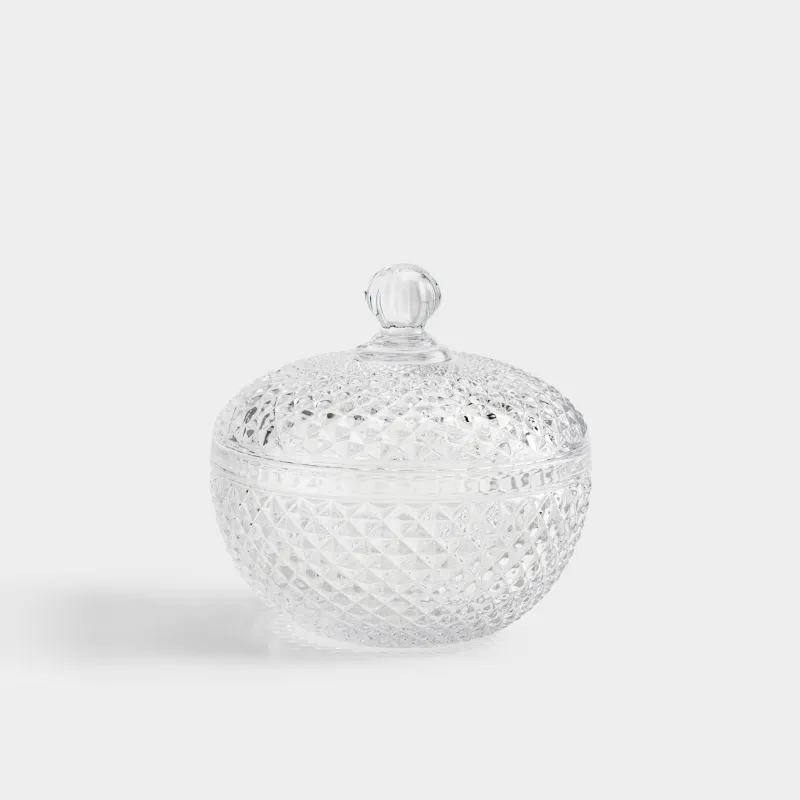 Candy bowl, 12x12 cm, with lid, glass R, Naiad
