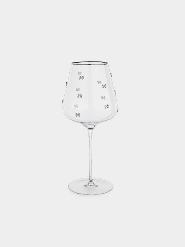 Drinking glass, 650 ml, 2 pcs, crystal glass, with silver edging, Ferentino, image-2