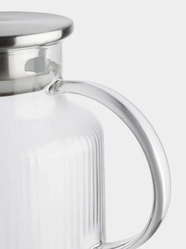 Jug, 1,7 l, with filter cap, used glass / steel, Ribby, image-5