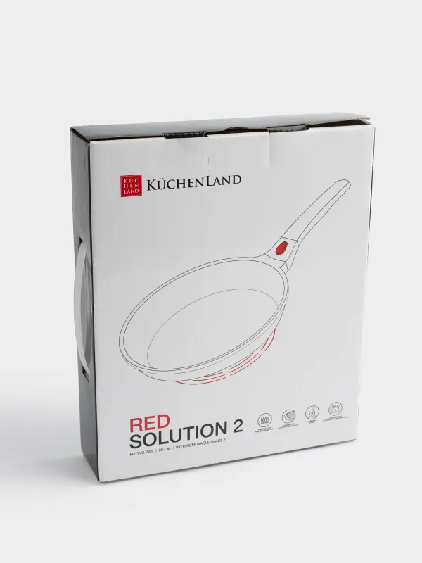 Frying pan, 20 cm, removable handle, coated, aluminum, Solution Red 2, image-8