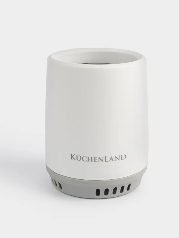 Toilet brush, 46 cm, with stand, rubber / plastic, white-gray, Click, image-4